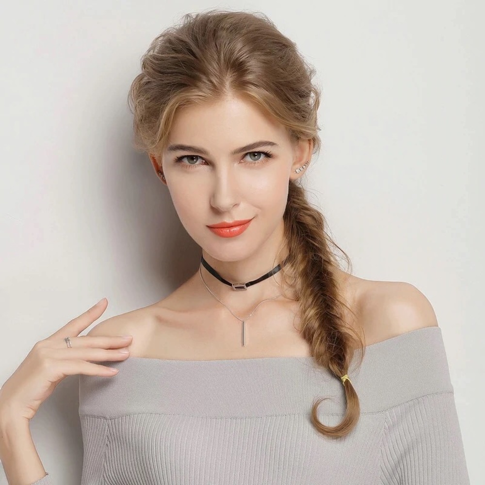 925 Sterling Silver Double Layer Choker Necklace
